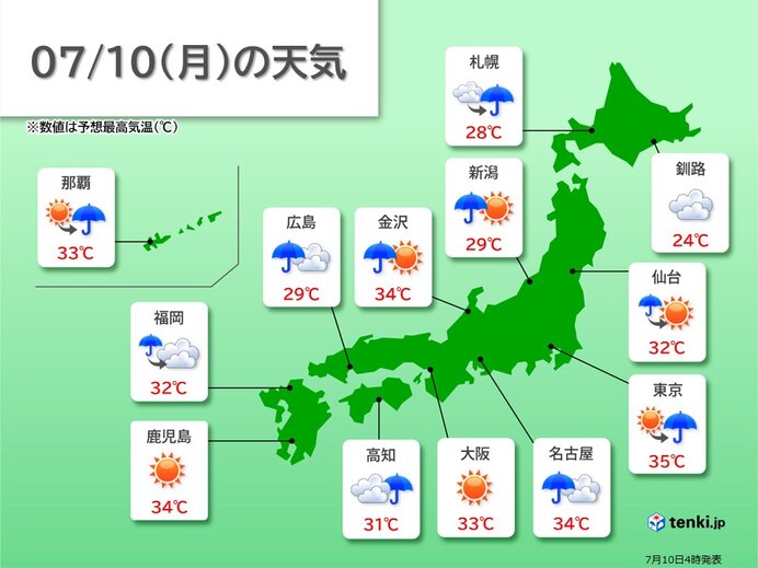 厳しい暑さが続く