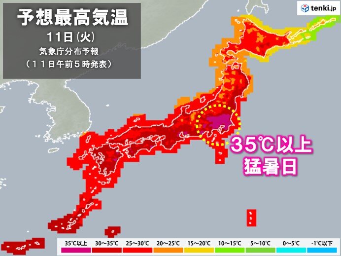 全国的に厳しい暑さ　関東は猛暑