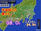 山梨県甲州市勝沼で38.0℃　体温超えの危険な暑さ　あすも関東甲信は災害級の暑さ