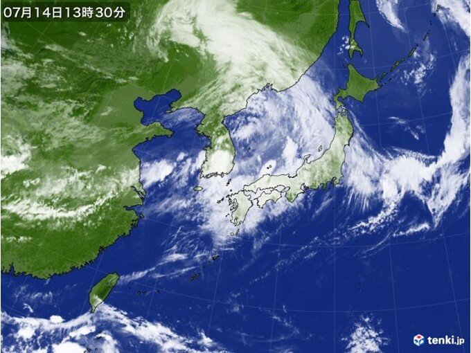 きょう14日は雲が主役で梅雨明け発表なし