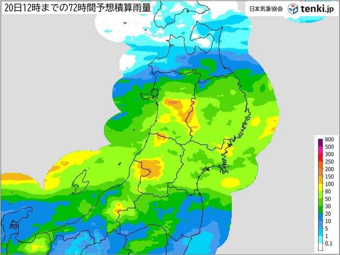 前半(18日～24日):東北は20日頃にかけて大雨の恐れ