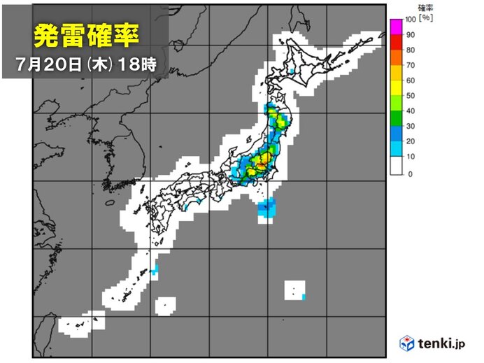 東北や関東甲信　大気の状態が不安定
