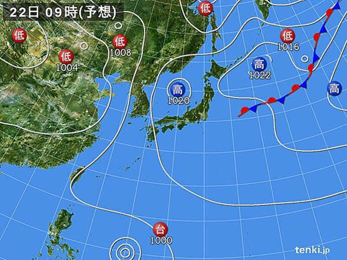 22日(土)～28日(金)　関東甲信など梅雨明けか