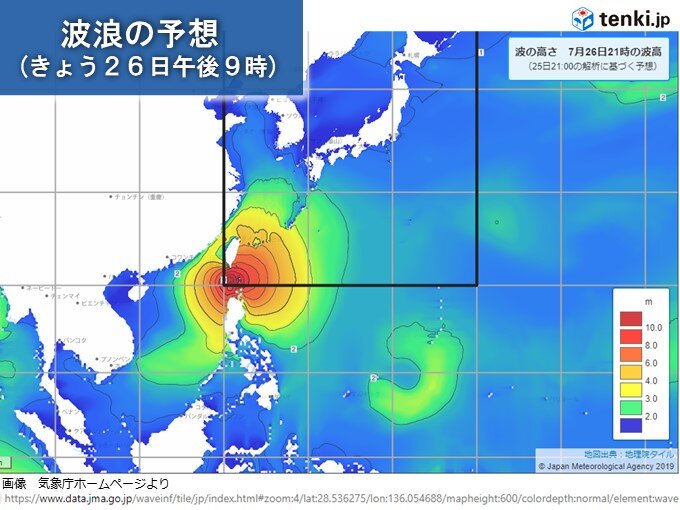 28日まで先島諸島は高波警戒