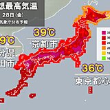 28日も40℃に迫る尋常じゃない暑さ　今年最多の40都道府県に熱中症警戒アラート