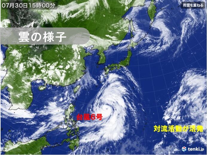 台風シーズン 台風6号は沖縄や奄美に接近へ 5日～お盆ごろ本州に熱帯擾乱の影響(気象予報士 白石 圭子 2023年07月30日) - tenki.jp