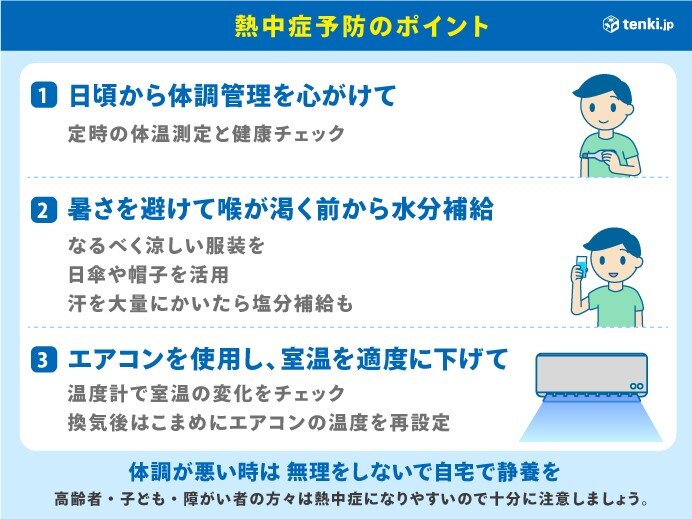 暑さが続いて熱中症リスクが高まる　適切な冷房の使用を