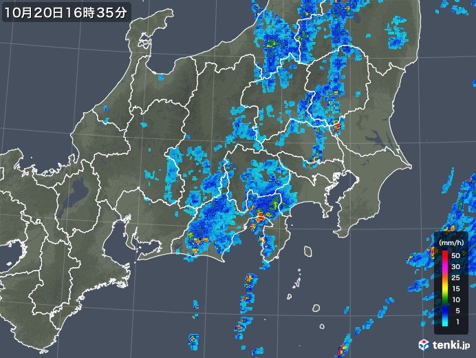 関東の所々で雨雲発達　東京都内にも