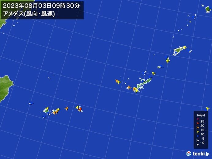 台風6号が接近　宮古島は暴風域