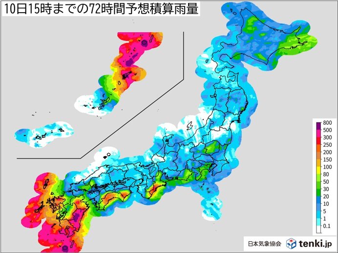 九州　総雨量1000ミリ近く　過去最大級の大雨の恐れ　台風から離れた地域も警戒