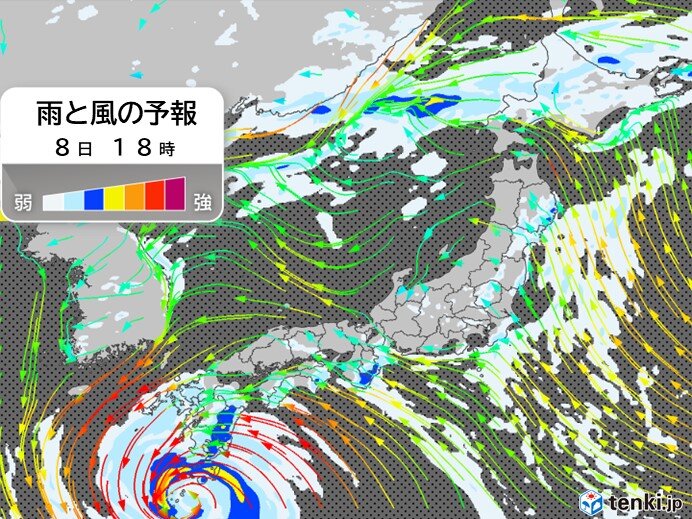 台風6号　動きが遅い　台風の中心から離れた所も大雨警戒