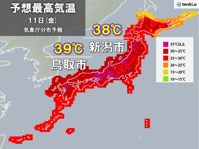 日本海側を中心に災害級の暑さ