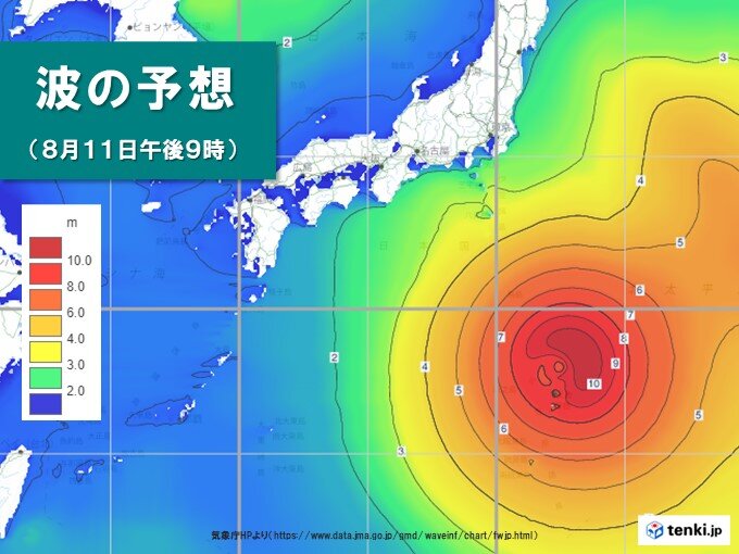 予想される風・波・雨