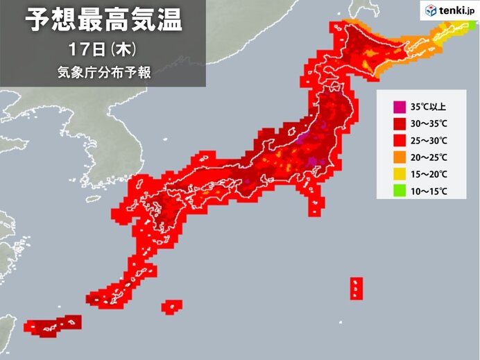 あすも日本海側や関東で猛暑日予想