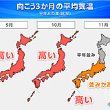 秋も高温傾向　厳しい残暑が長引く　台風シーズン・秋雨シーズン　3か月予報