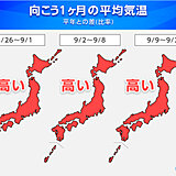 1か月予報　9月も厳しすぎる残暑　記録的な暑さへ　台風・秋雨シーズン　大雨に警戒