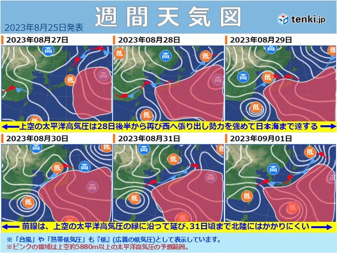 秋雨前線は北陸を避けるように停滞することが少雨の一因か