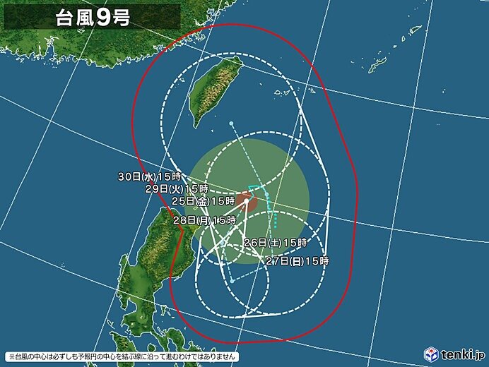 台風9号　今後発達する予想　30日ごろ沖縄に接近の恐れ