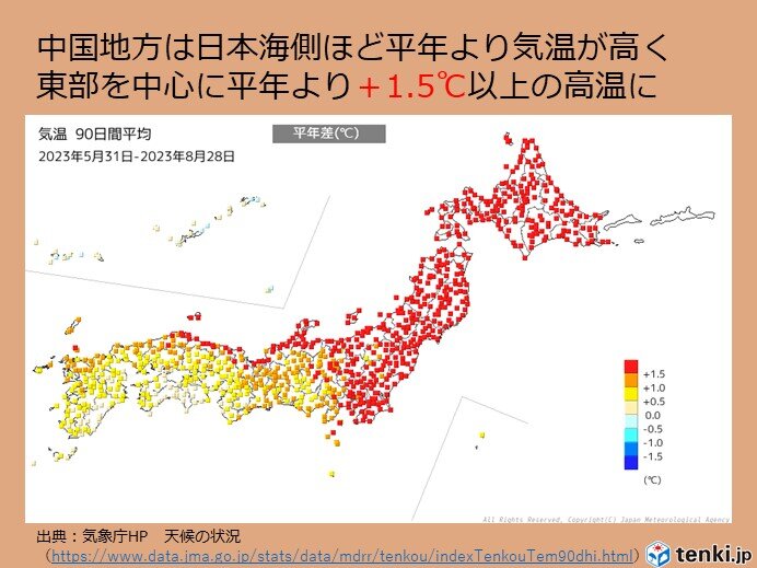 中国地方 厳しい残暑いつまで? 鳥取市は猛暑日日数33日目で過去最多の 