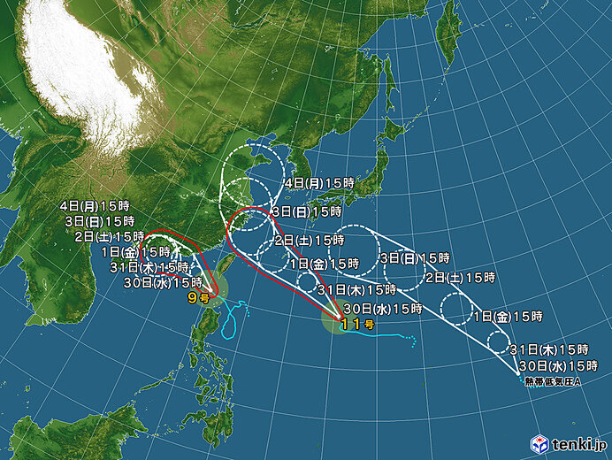 台風11号は強い勢力で沖縄に接近　新たに台風12号発生予想も