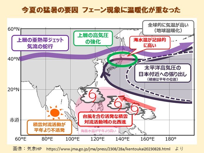エルニーニョなのに晴天持続型の猛暑　今夏の猛暑の要因は複数の要素が絡み合っている