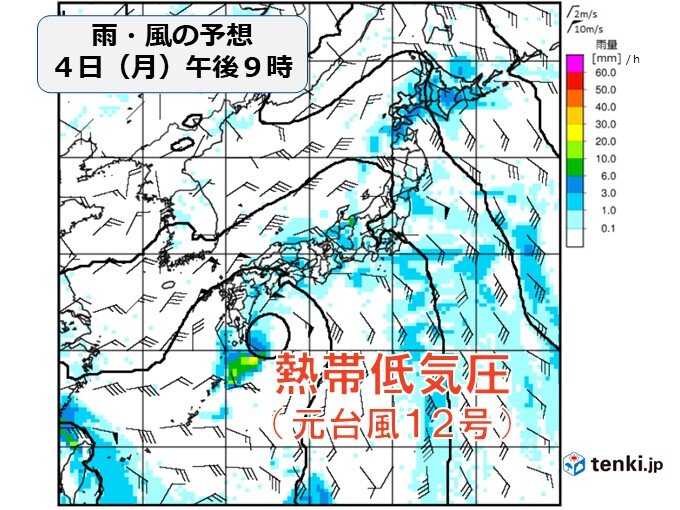 台風12号　熱帯低気圧に変わっても注意が必要