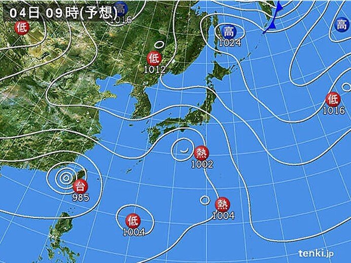 あす4日～5日　暖湿気流入で大気の状態が不安定　雨雲が発達しやすく