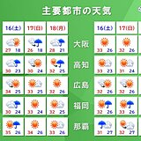 3連休の天気　広い範囲でお出かけ日和　急な雨と厳しい残暑には注意