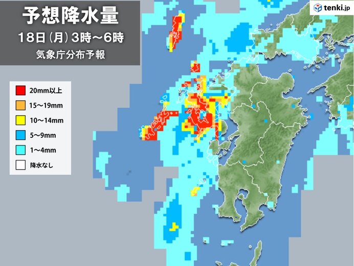 あす18日も非常に激しい雨の降る恐れ