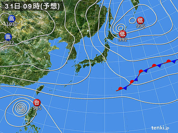 あす31日の天気