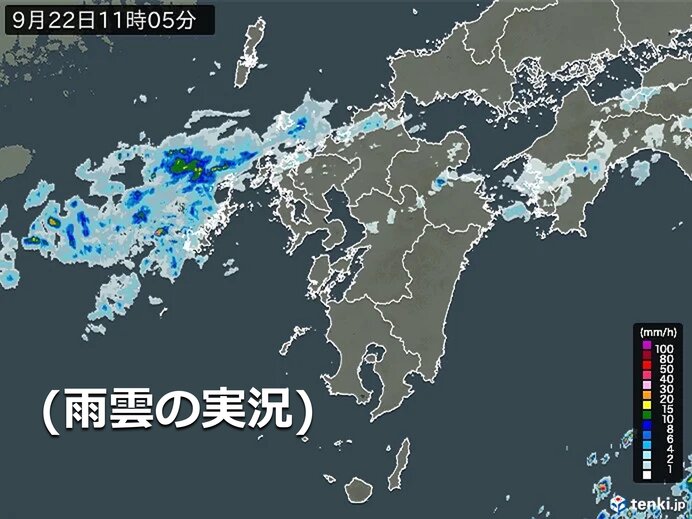 九州北部　夕方にかけて雨が降りやすい