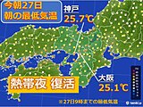 大阪や神戸で熱帯夜復活　来週は秋らしい空気に　今週末は衣替えチャンス