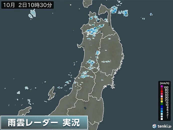 北日本の日本海側　雨雲が点在　一部で発達も