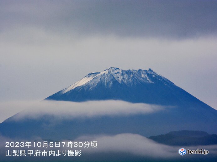 [資訊] 富士山頂觀測到積雪 