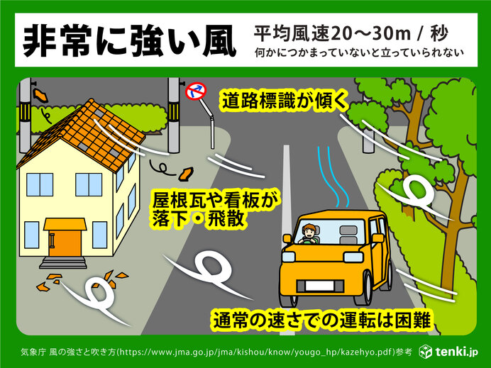 八重山地方で非常に強い風の恐れも