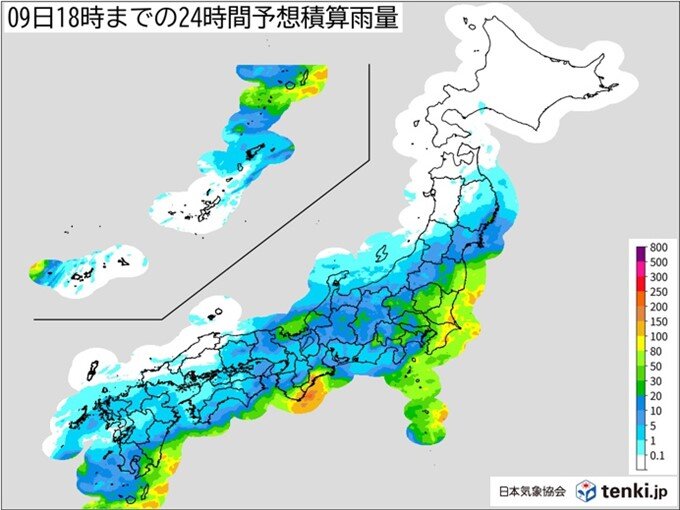 あす9日スポーツの日は冷たい雨　関東は雷雨や激しい雨に注意