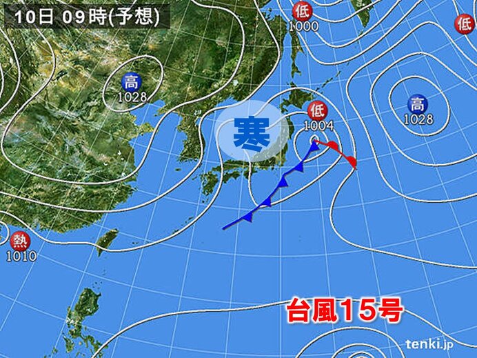 低気圧が東の海上で発達　日本海から寒気が流れ込む
