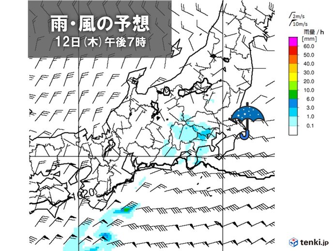 あす12日(木)　日差し届くも　にわか雨に注意