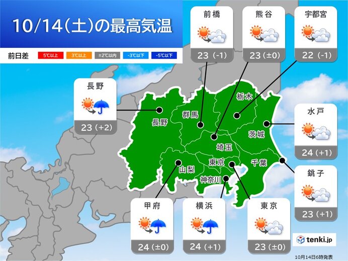 土日の関東　きょう土曜はゆっくり天気下り坂　あす日曜は大雨の恐れ　激しく降る所も