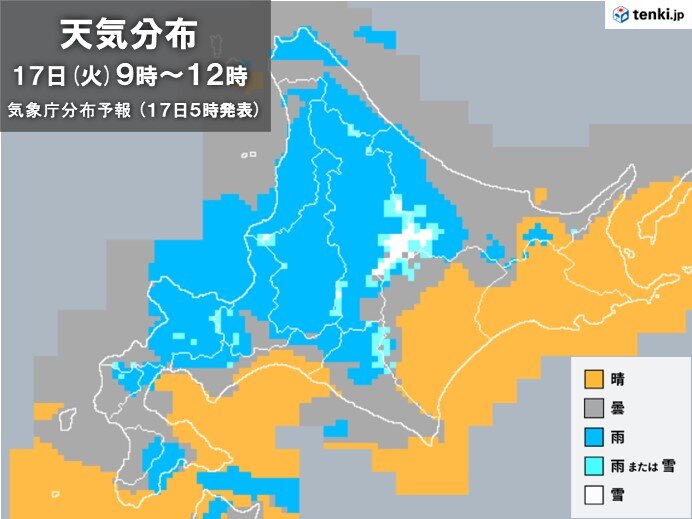 北日本　日本海側は雨　山では雪も