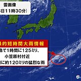 母島で125.0ミリ　小笠原村付近で1時間約120ミリ「記録的短時間大雨情報」