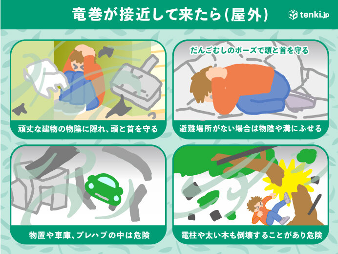 竜巻が発生したとみられる