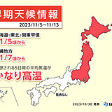 11月は季節逆戻り　夏日続出で異例の暑さ　10年に一度レベルの高温予想も