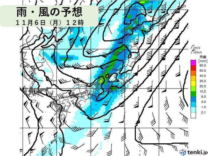 次に広く天気が崩れるのは6日(月)頃