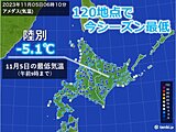 北海道　120地点で今シーズン最低気温に　初霜・初氷続々　札幌ではイチョウが黄葉