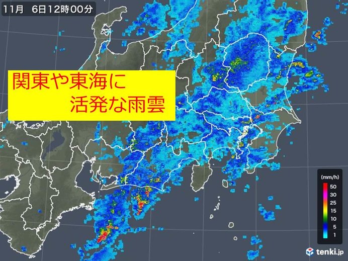 関東や東海 活発な雨雲 激しい雨も 気象予報士 日直主任 18年11月06日 日本気象協会 Tenki Jp