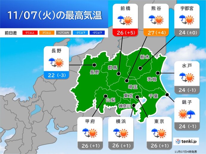 きょう7日　関東　昼前にかけて発達した雨雲　激しい雨や横なぐりの雨も