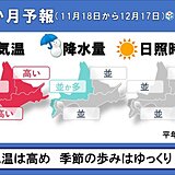 北海道の1か月予報　気温は高め　雪ではなく雨になることも