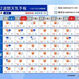 2週間天気　18日は西日本に雪雲　峠は積雪も　季節は一進一退　25日頃は寒さ増す