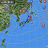 激しい雨や雷雨の範囲　北日本へ